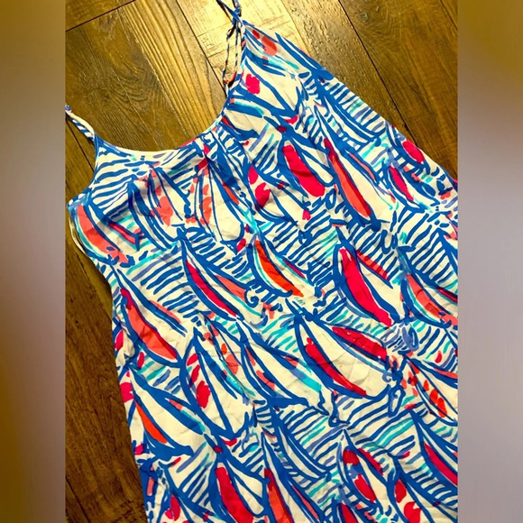 Lilly Pulitzer Daphne Red spring formal Sailboat Nautical Swing Dress xs $170 - Picture 4 of 6